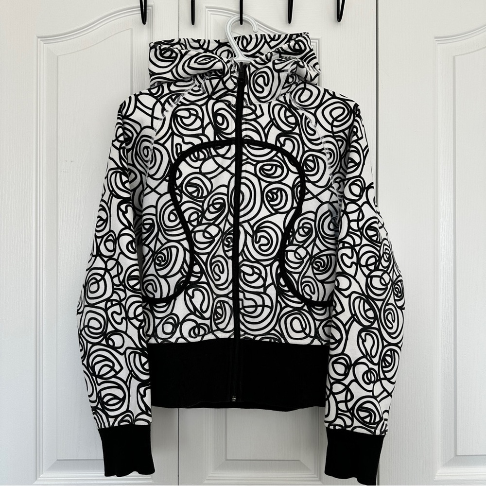 RARE Lululemon Scuba Hoodie Full-zip Swirl Print Inkwell - Picture 1 of 11